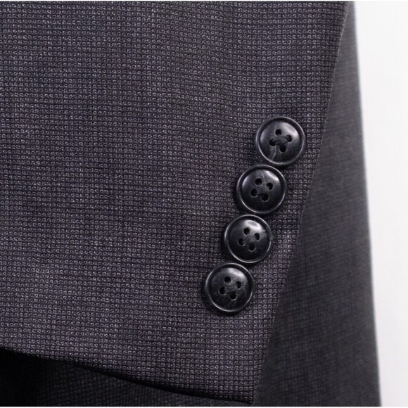 HART SCHAFFNER & MARX GOLD TRUMPETER Gray Wool 2 Button Sport Coat Jacket Sz 48R - Picture 7 of 13
